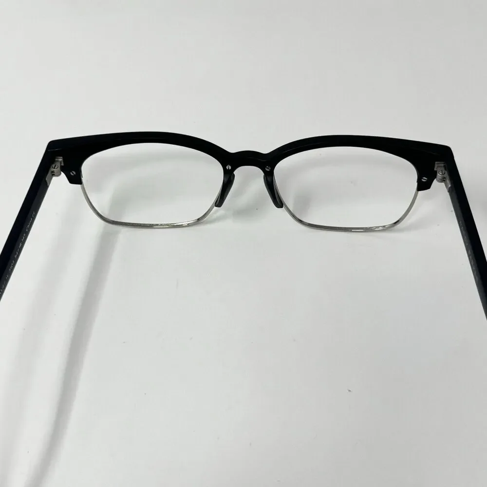 Warby Parker Ames W3103 Jet Black Matte Silver Eyeglass Frames Wide 54-18-145